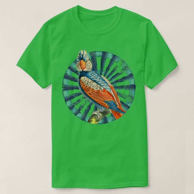 Camiseta Diseño de la rueda retro del loro de Galah (Diseño del anverso)
