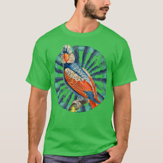 Camiseta Diseño de la rueda retro del loro de Galah