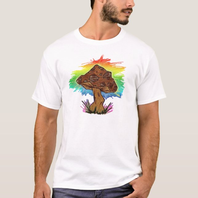 Camiseta Diseño de la seta del arco iris (Anverso)