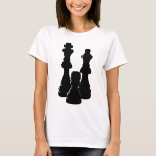 Camiseta Diseño de la silueta del pedazo de ajedrez