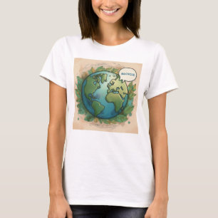 Camiseta Diseño de la Tierra de reciclaje