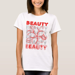 Camiseta Diseño de la tipografía de la línea de flores de b