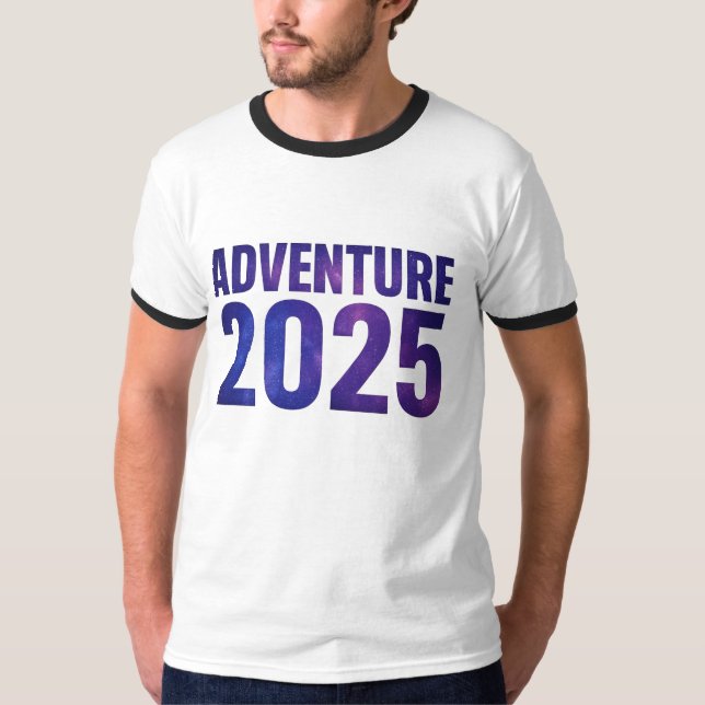 Camiseta Diseño de la tipografía galaxia Adventure 2025 (Anverso)