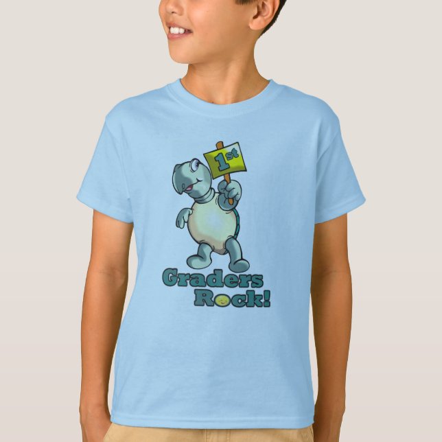 Camiseta diseño de la tortuga de la "1ra roca de los (Anverso)