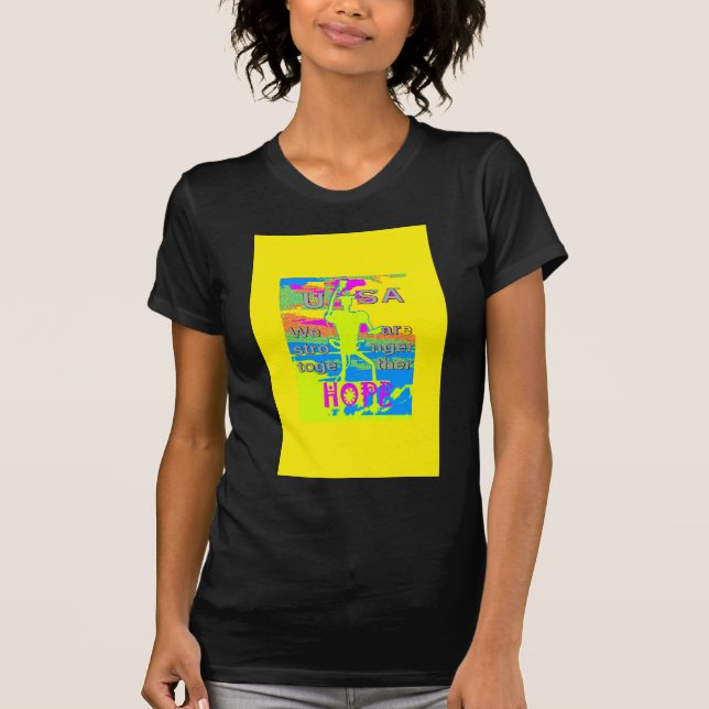 Camiseta Diseño de la Unidad de Estados Unidos: esperanza y (Anverso)