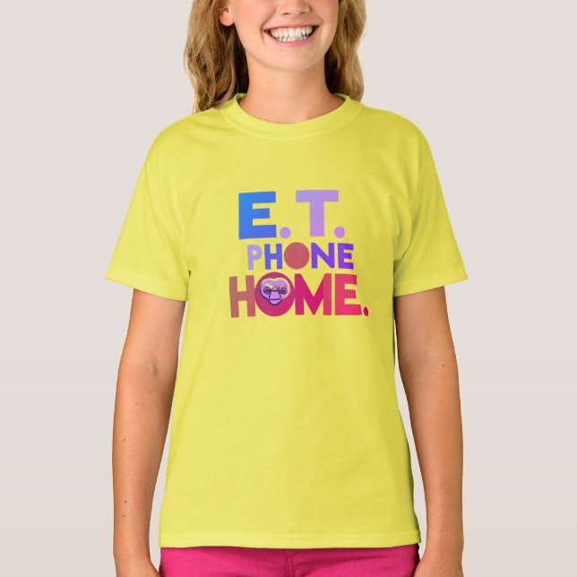 Camiseta Diseño de la vendimia de teléfono residencial E.T. (Anverso)