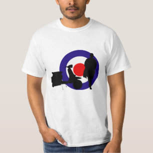 CAMISETA DISEÑO DE LA VESPA DE LA BLANCO DE LA MOD