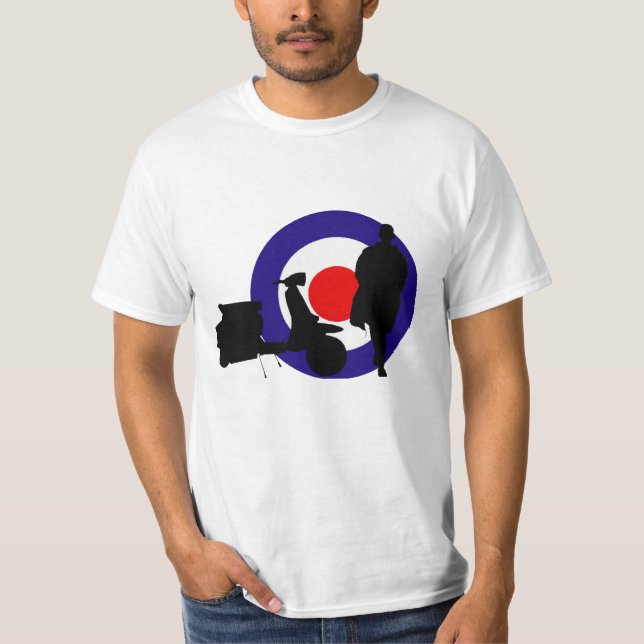CAMISETA DISEÑO DE LA VESPA DE LA BLANCO DE LA MOD (Anverso)