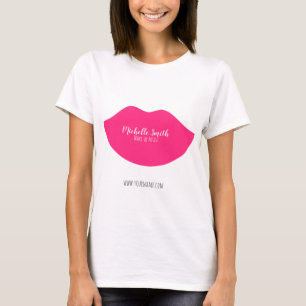 Camiseta Diseño de labios rosados Caliente Artista de maqui