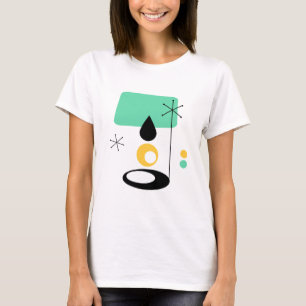 Camiseta diseño de lámpara moderno de mediados de siglo azu