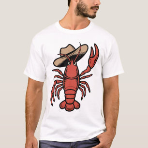 Camiseta Diseño de langosta vaquera occidental mariscos div