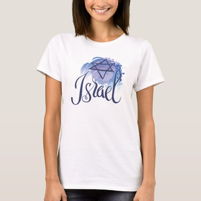 Camiseta Diseño de las caídas de pintura en Israel para muj (Anverso)