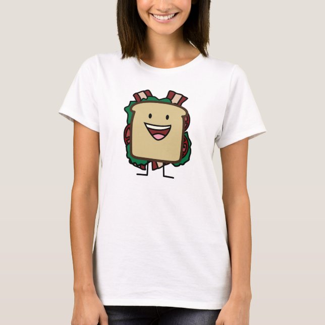 Camiseta Diseño de las comidas de la lechuga y del tomate (Anverso)
