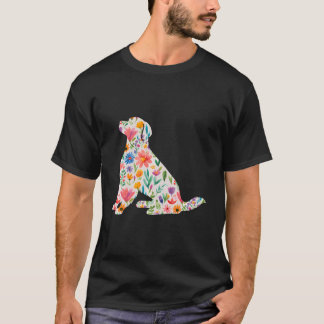 Camiseta Diseño de las flores acuáticas de Golden Retriever