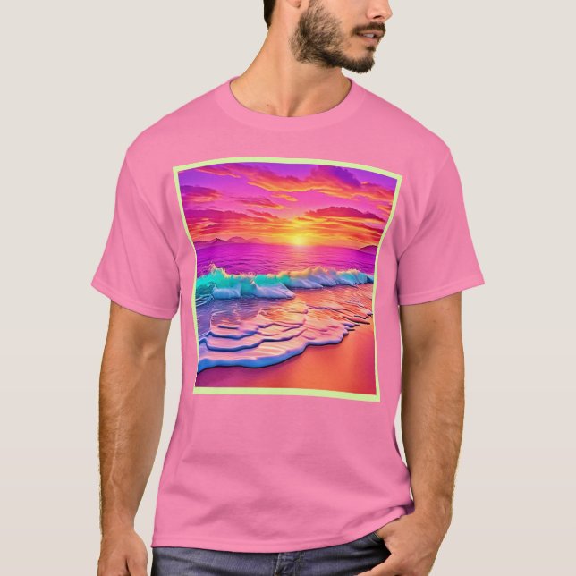 Camiseta Diseño de las olas de la playa de Sunset (Anverso)