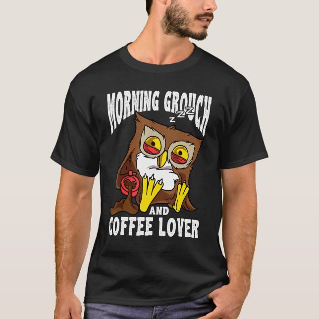 Camiseta Diseño De Lechuza Nocturno Para Café S (Anverso)
