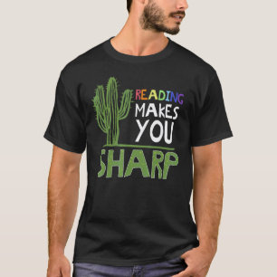 Camiseta Diseño de lectura adorable Cactus afilado Idea de