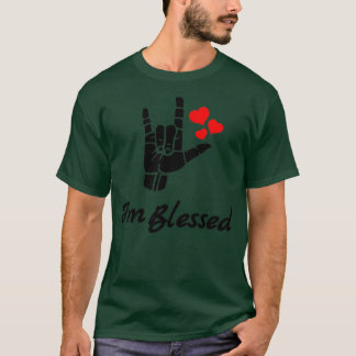 Camiseta Diseño de lenguaje de Rótulo ASL Ix27M BLESSED 1