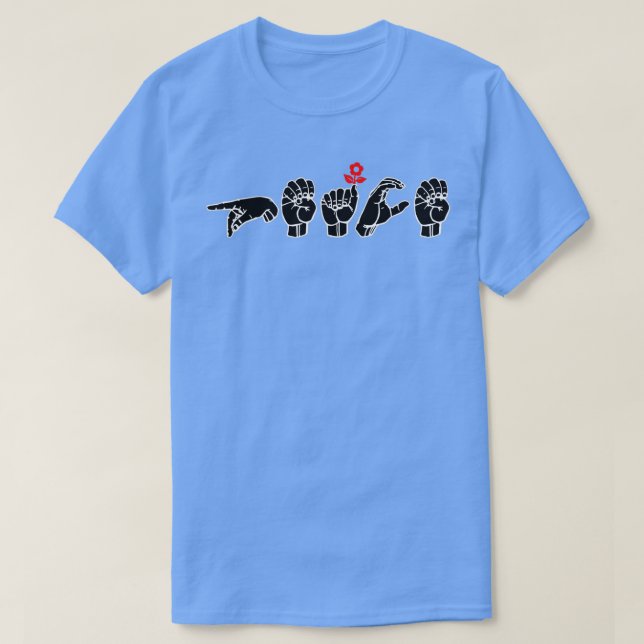 Camiseta Diseño de lenguaje de Rótulo PEACE ASL 1 (Diseño del anverso)