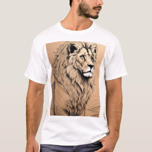 Camiseta diseño de león geométrico con holografía
