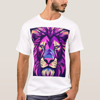 Camiseta Diseño de leones con brillo geométrico