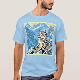 Camiseta Diseño de leopardo de la nieve salvaje