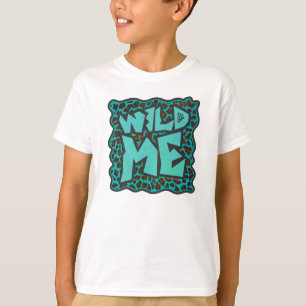 Camiseta Diseño de leopardo salvaje y marrón Verde azulado