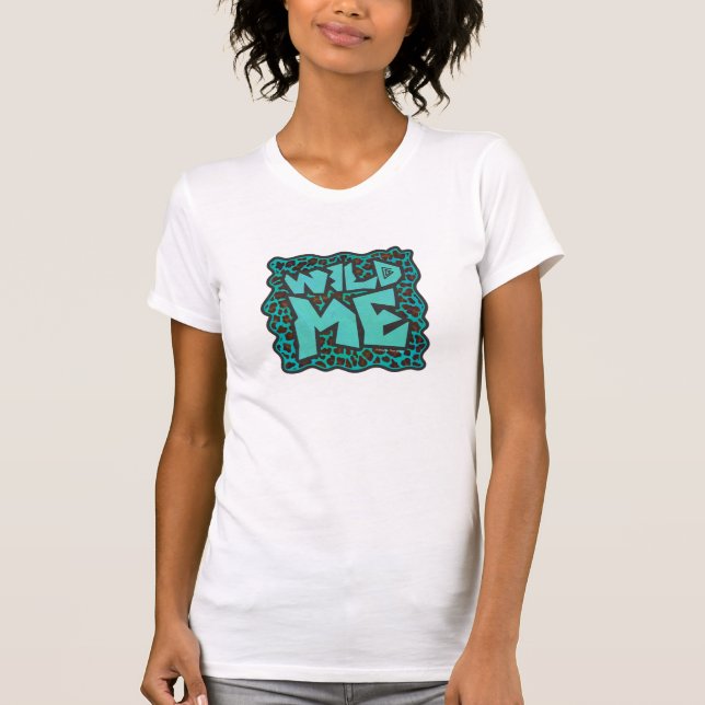 Camiseta Diseño de leopardo salvaje y marrón Verde azulado (Anverso)