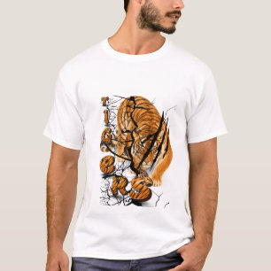 Camiseta Diseño de letra S de vida silvestre de tigre y gac