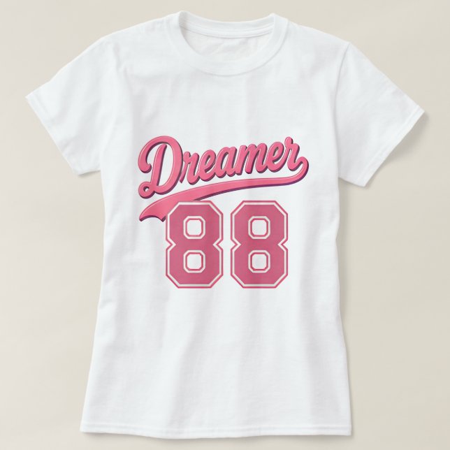 Camiseta Diseño de letra script soñador 88 (Diseño del anverso)