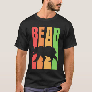 Camiseta Diseño de letras extendidas de la época del oso