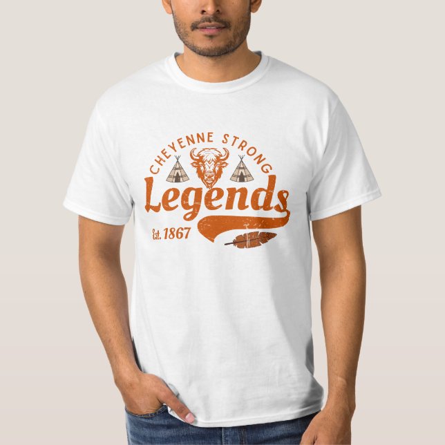 Camiseta diseño de leyendas fuertes de Cheyenne en tendenci (Anverso)