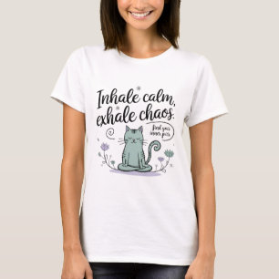 Camiseta Diseño de libro de bocetos de gato de meditación c
