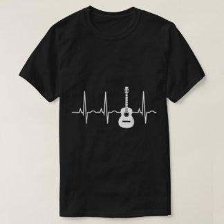 Camiseta Diseño de línea de latido de guitarra para amantes
