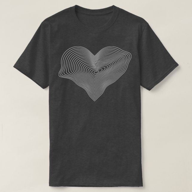 Camiseta diseño de líneas de corazón 1 (Diseño del anverso)
