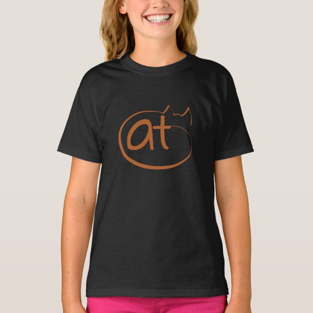 Camiseta Diseño de líneas de gatito durmientes (Anverso)
