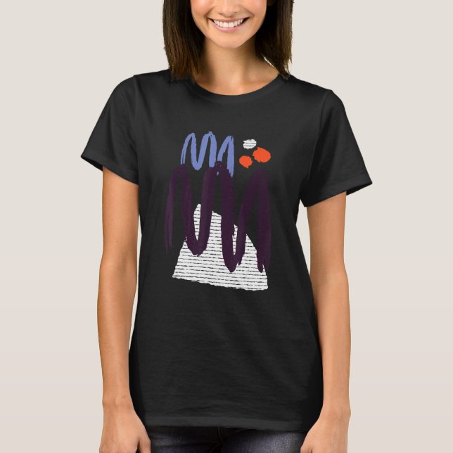 Camiseta Diseño de líneas de pintura abstracta (Anverso)