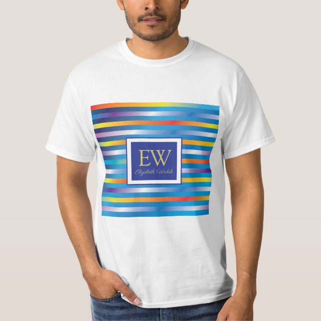 Camiseta Diseño de líneas elegantes de degradado Minimalist (Anverso)
