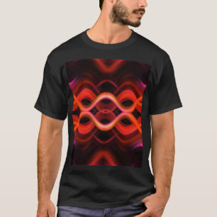 Camiseta Diseño de líneas onduladas geométricas rojas.