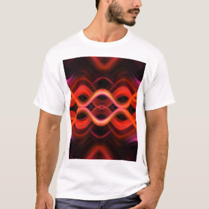Camiseta Diseño de líneas onduladas geométricas rojas.