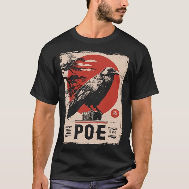Camiseta Diseño de literatura gótica Edgar Allan Poe Raven (Anverso)