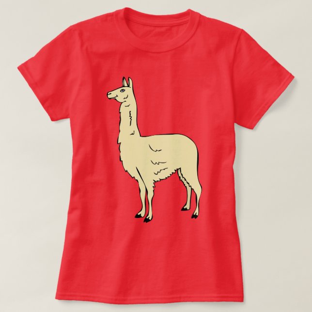 Camiseta Diseño de Llama Adorable #1 (Diseño del anverso)
