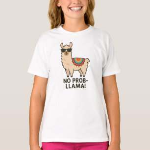 Camiseta Diseño de Llama Beige Genial Sin Prob-Llama