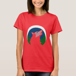 Camiseta Diseño de Lobo Aullador Luna Llena