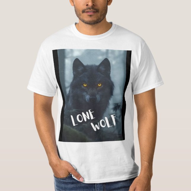 Camiseta (diseño de lobo solitario) (Anverso)