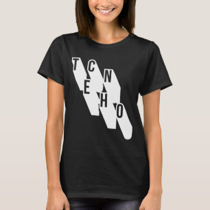 Camiseta diseño de logo geométrico de música tecno