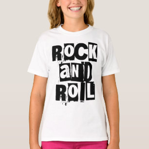 Camiseta Diseño de logotipo audaz y angustiado de Rock and 