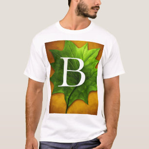 Camiseta Diseño de logotipo de carta B de la naturaleza.