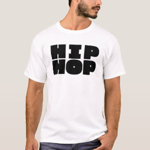 Camiseta diseño de logotipo de hip hop en negrita.