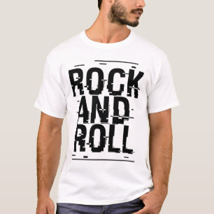 Camiseta Diseño de logotipo tipográfico de Rock and Roll